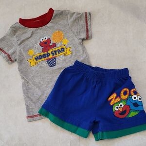 Sesame Street Elmo tee shirt and shorts